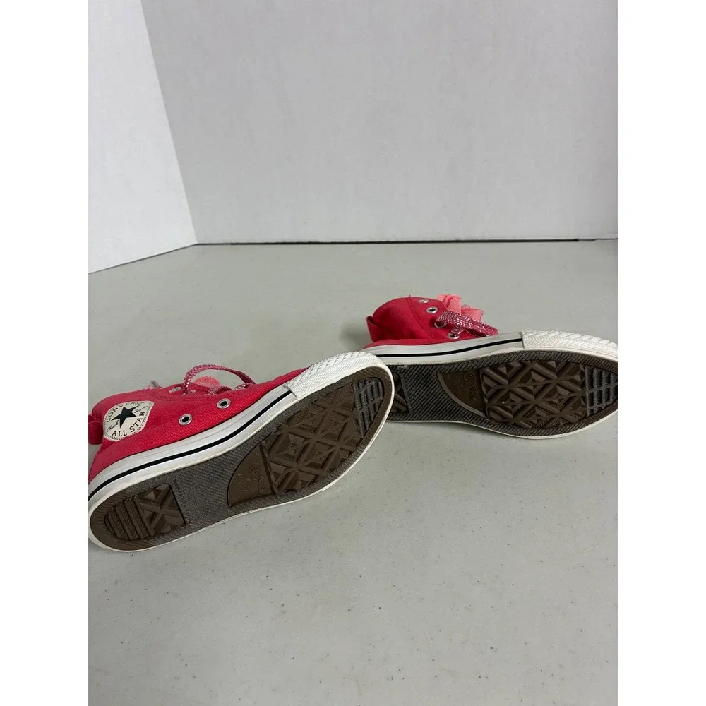 Converse Chuck Taylor All Star Pink Tulle Ruffle Glitter Lace‎ High Top Kids 13